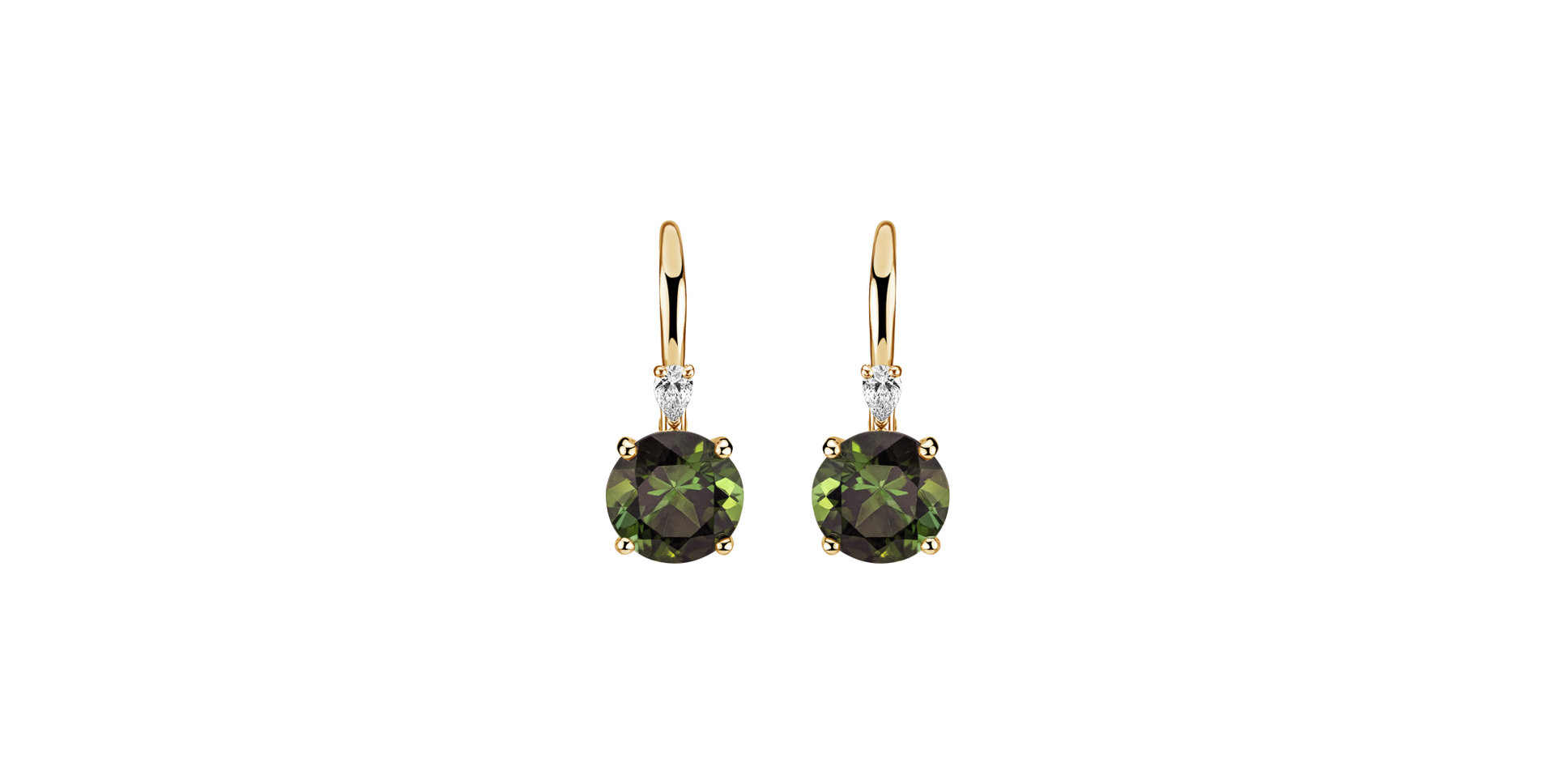 Diamond earrings with Tourmaline Noctir