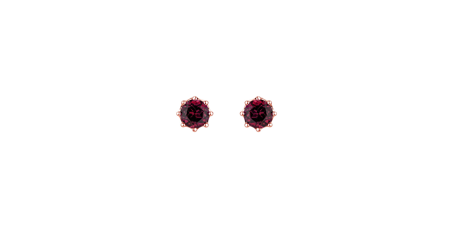 Earrings with Rhodolite Crown of Hearts