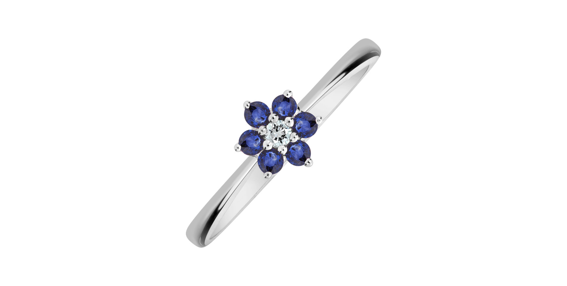 Diamond ring with Sapphire Winter Star