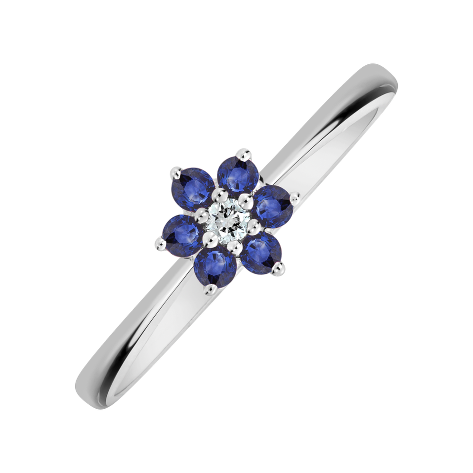 Diamond ring with Sapphire Winter Star