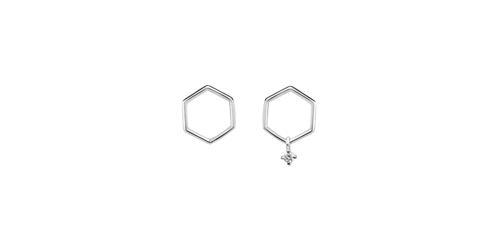 Diamond earrings Hexapolygon