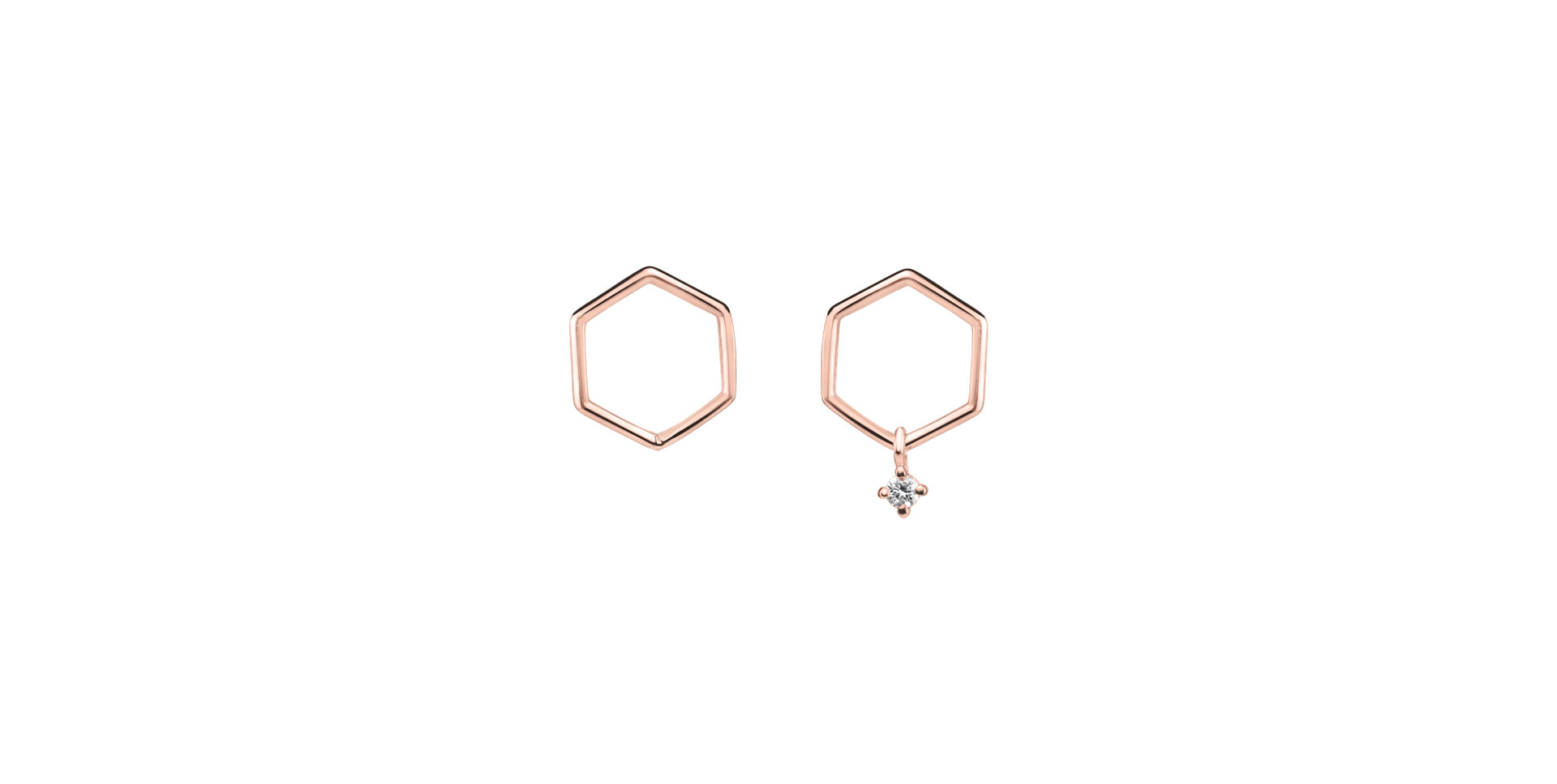 Diamond earrings Hexapolygon