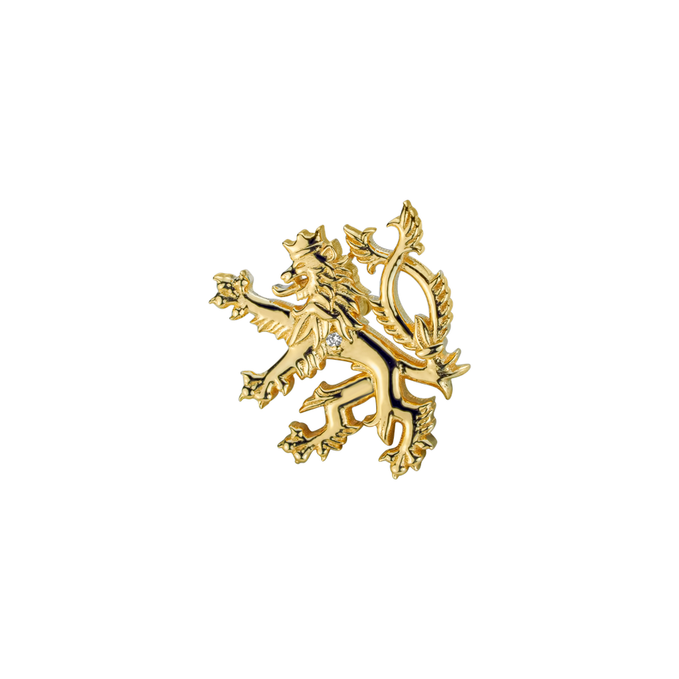 Diamond brooch Heraldic Lion