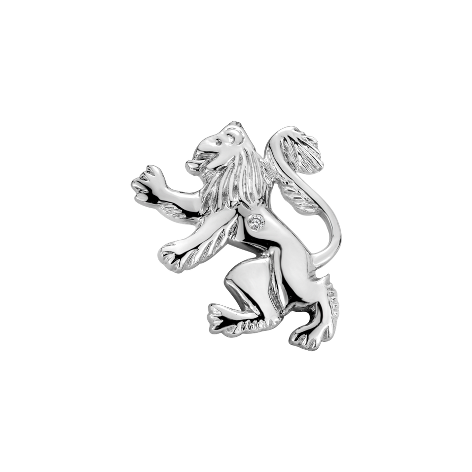 Diamond Brooch Heraldic Lion