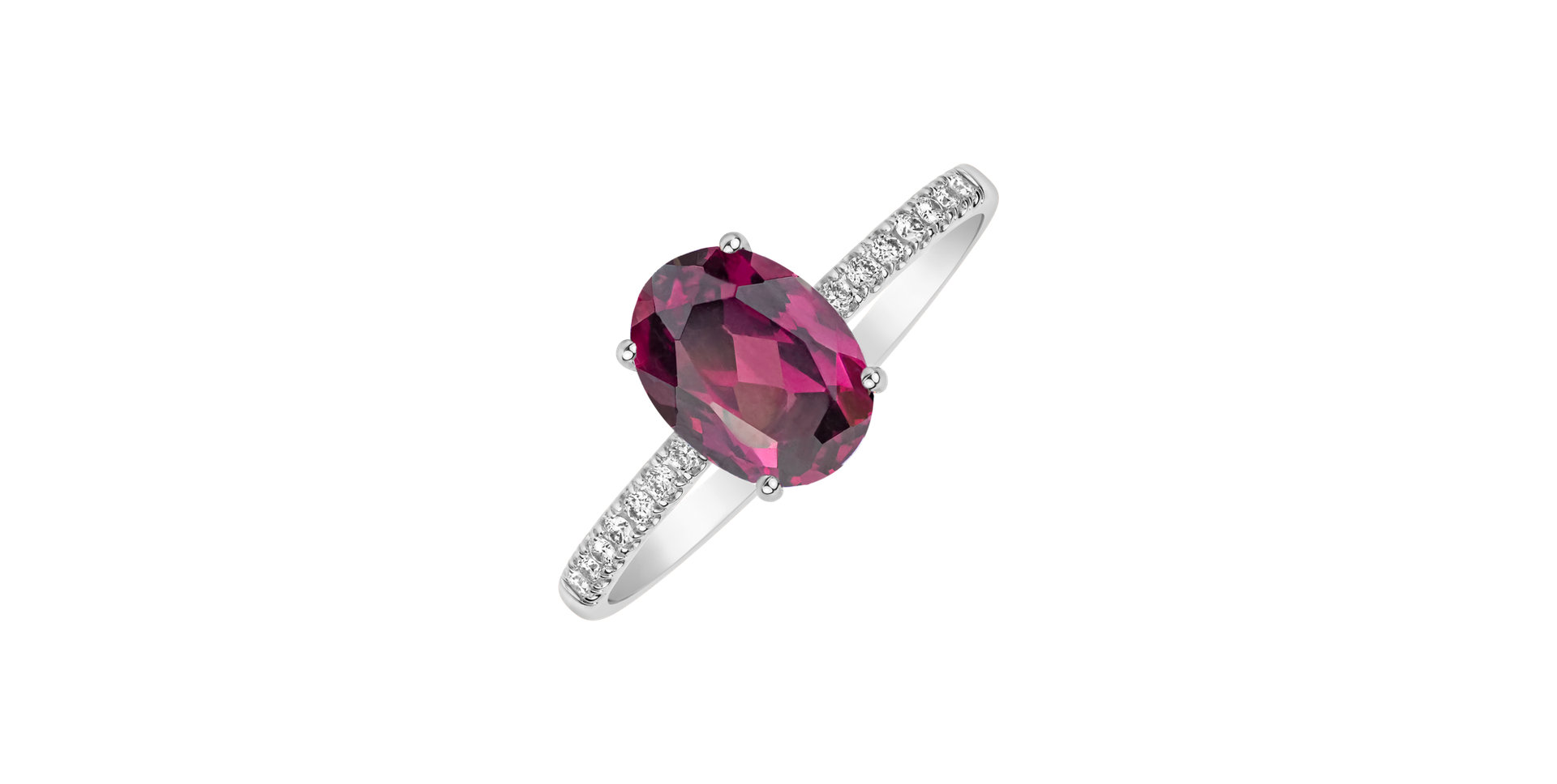 Diamond ring with Rhodolite Touch of Shine