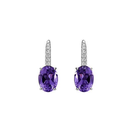 Diamond earrings with Amethyst Iris Elegance