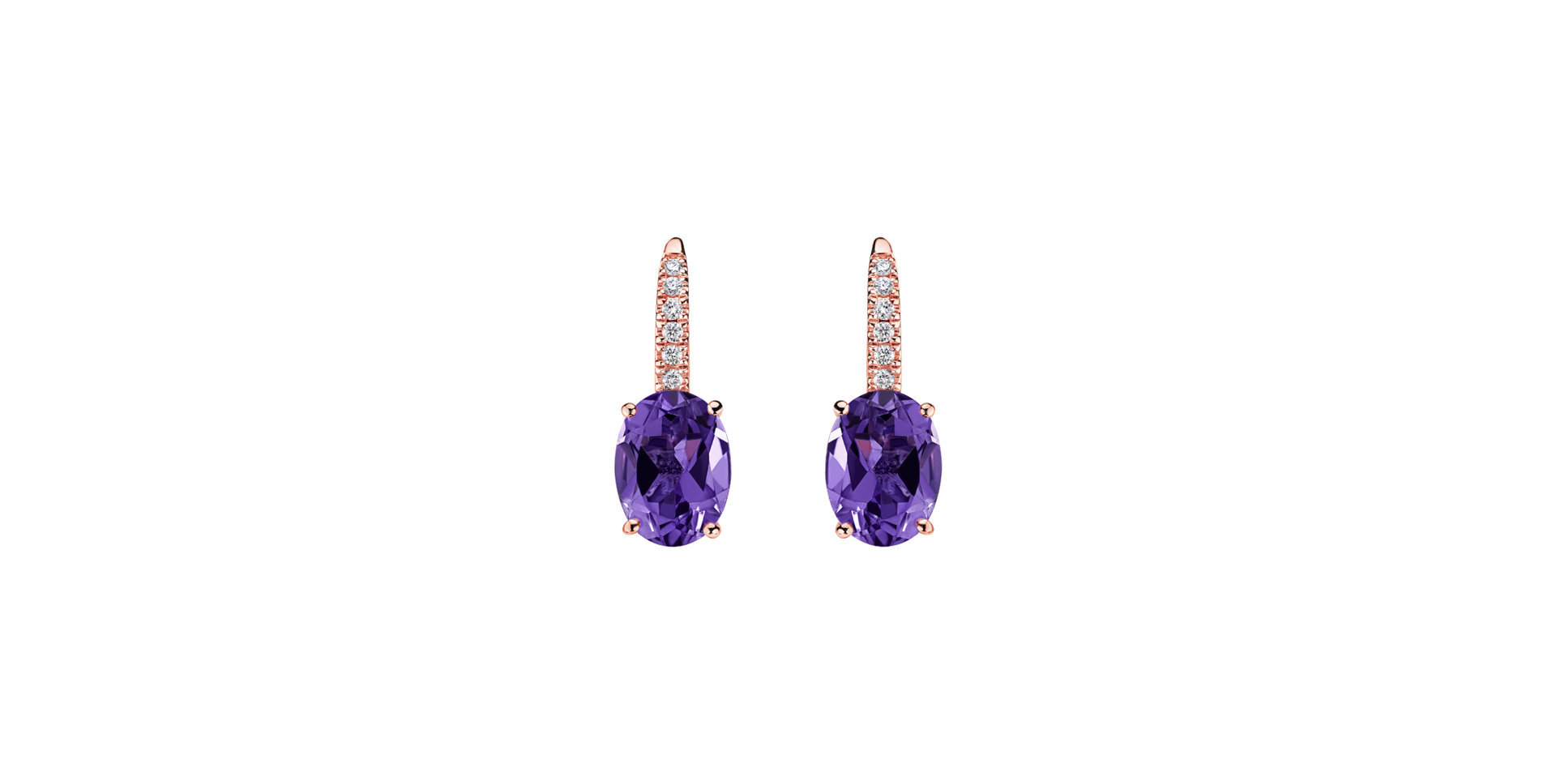 Diamond earrings with Amethyst Iris Elegance