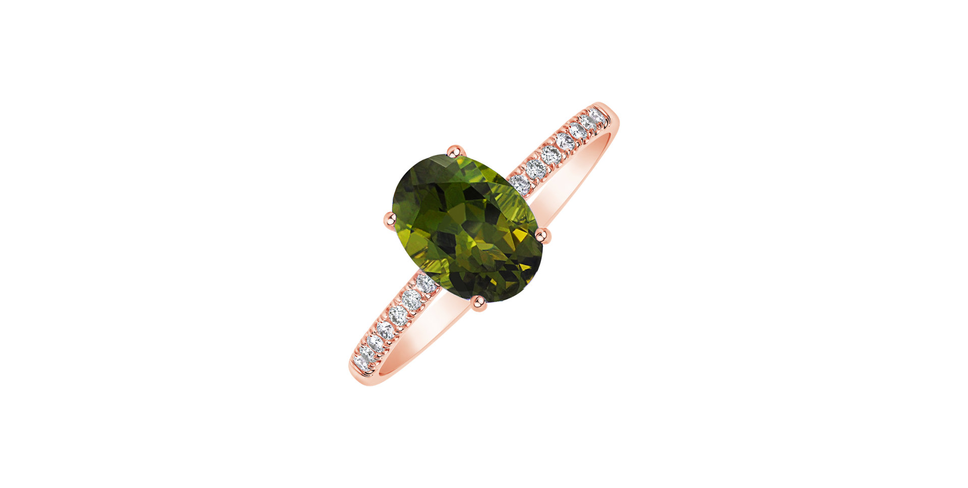 Diamond ring with Tourmaline Touch of Shine