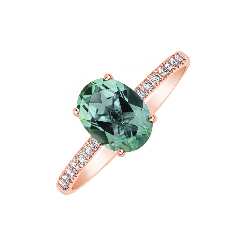 Diamond ring with Tourmaline Touch of Shine