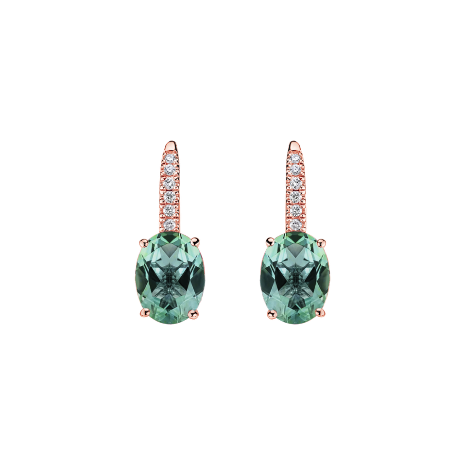 Diamond earrings with Tourmaline Iris Elegance