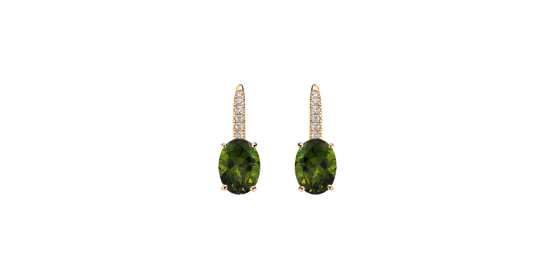 Diamond earrings with Tourmaline Iris Elegance