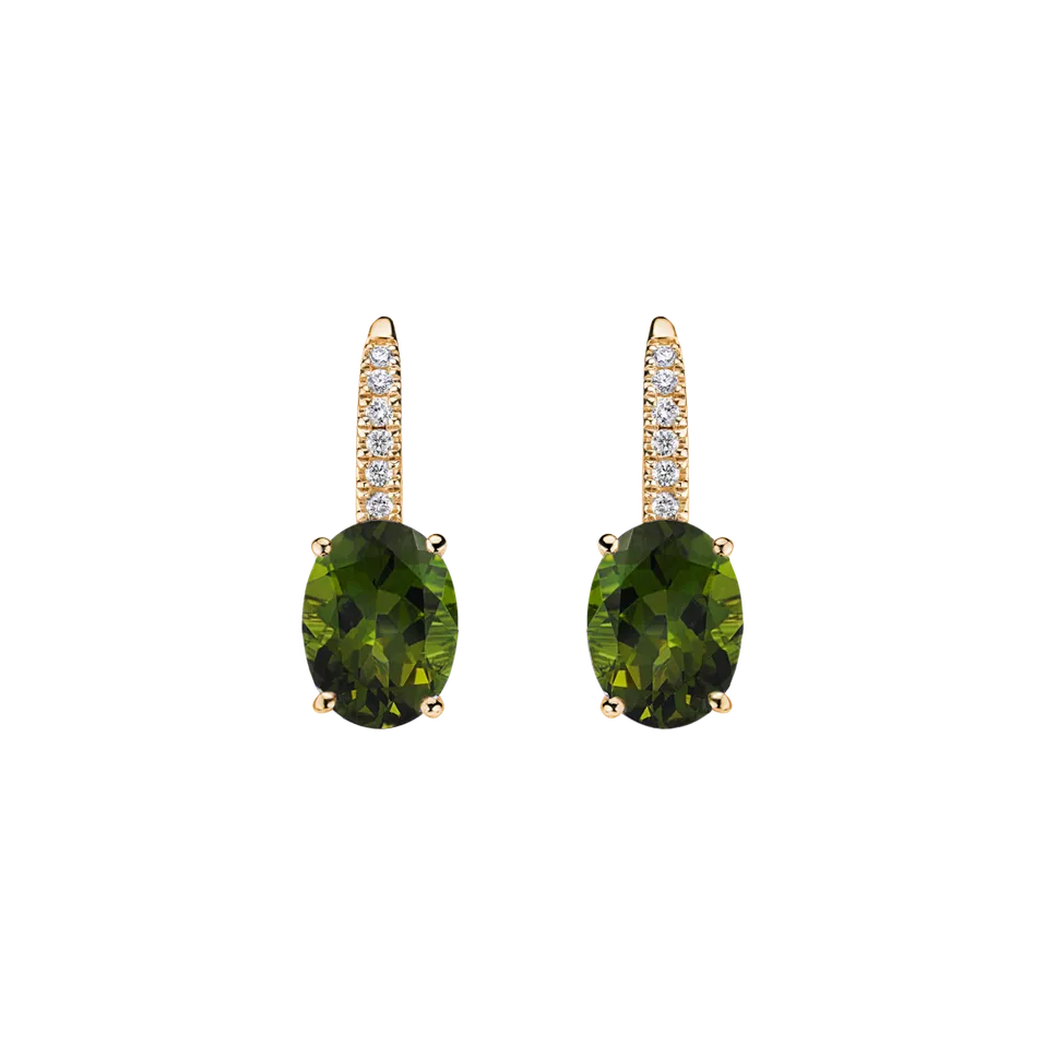 Diamond earrings with Tourmaline Iris Elegance