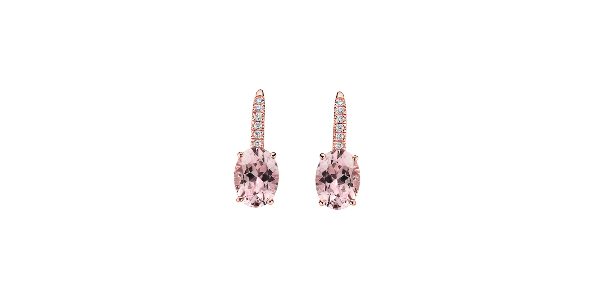 Diamond earrings with Morganite Iris Elegance