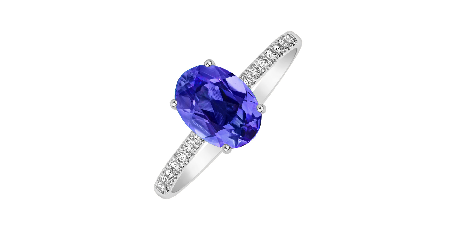 Diamond ring with Tanzanite Touch of Spark