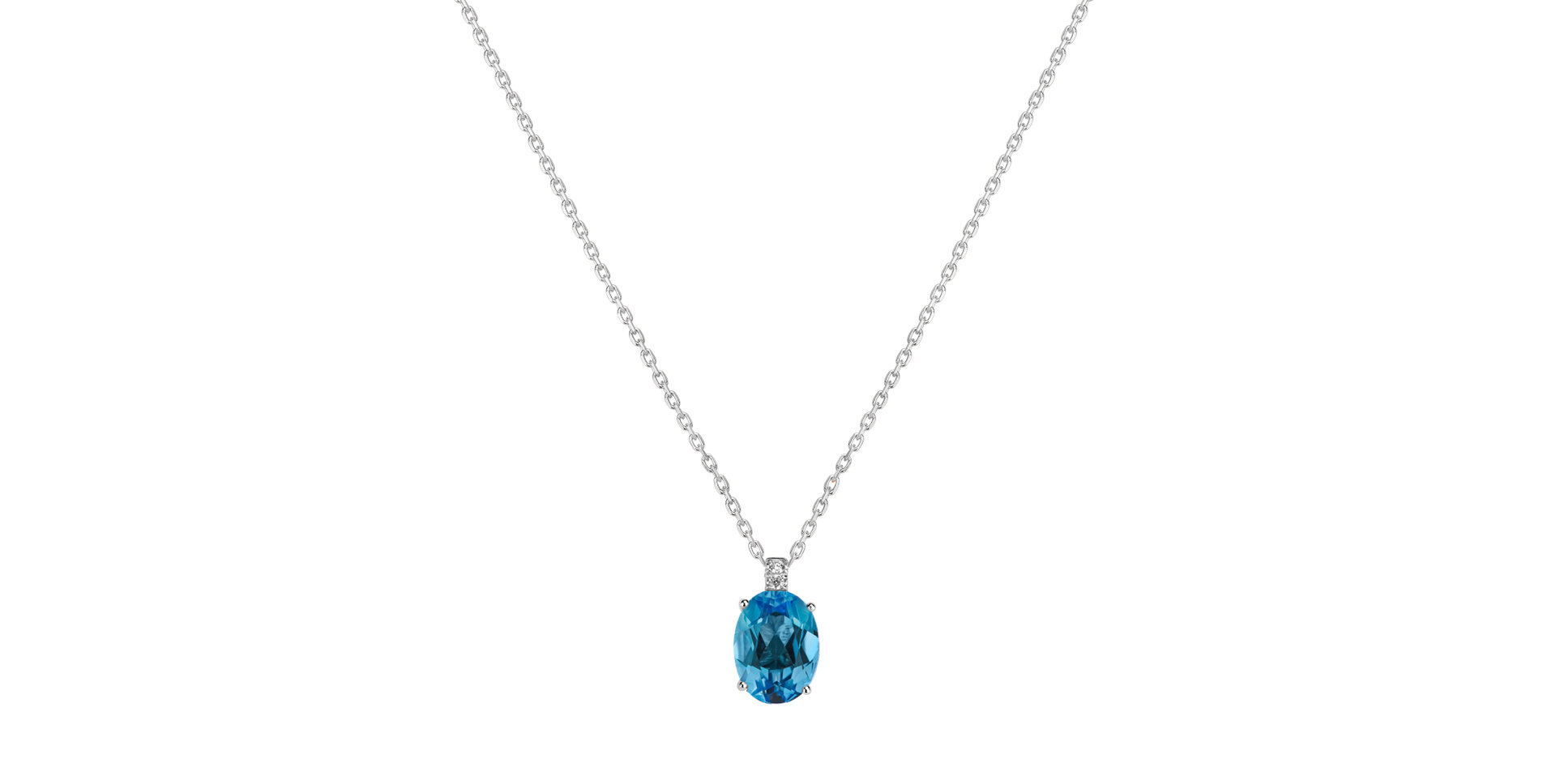 Náhrdelník s diamanty a topazem Aurora
