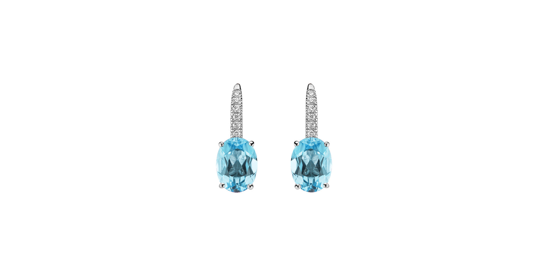 Diamond earrings with Topaz Niké Elegance