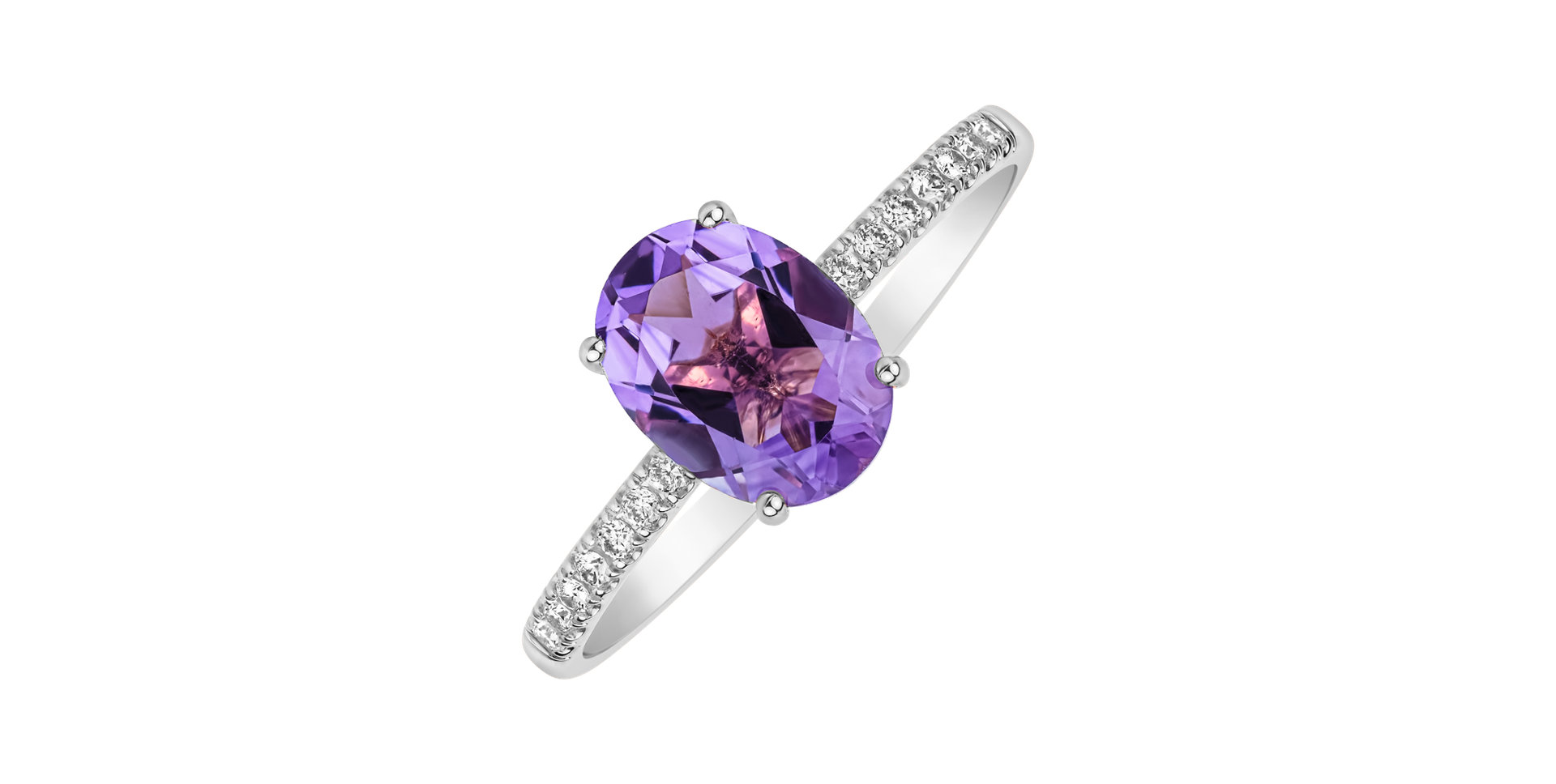 Diamond ring with Amethyst Touch of Spark