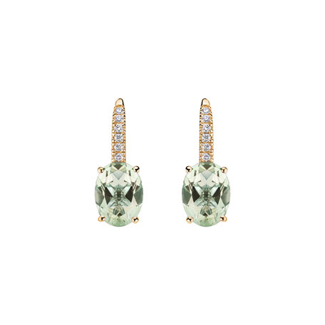 Diamond earrings with Amethyst Niké Elegance