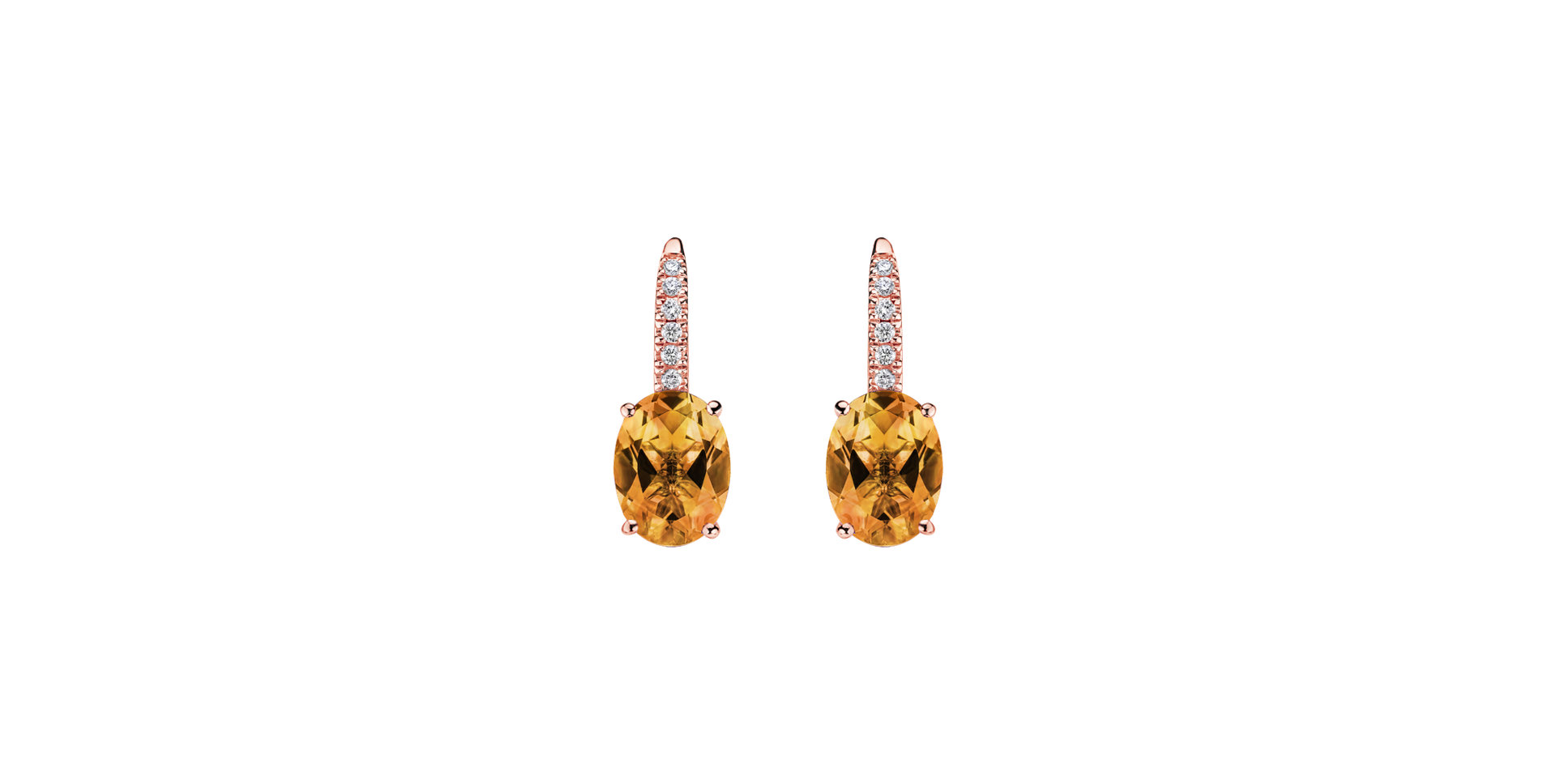 Diamond earrings with Citrine Niké Elegance