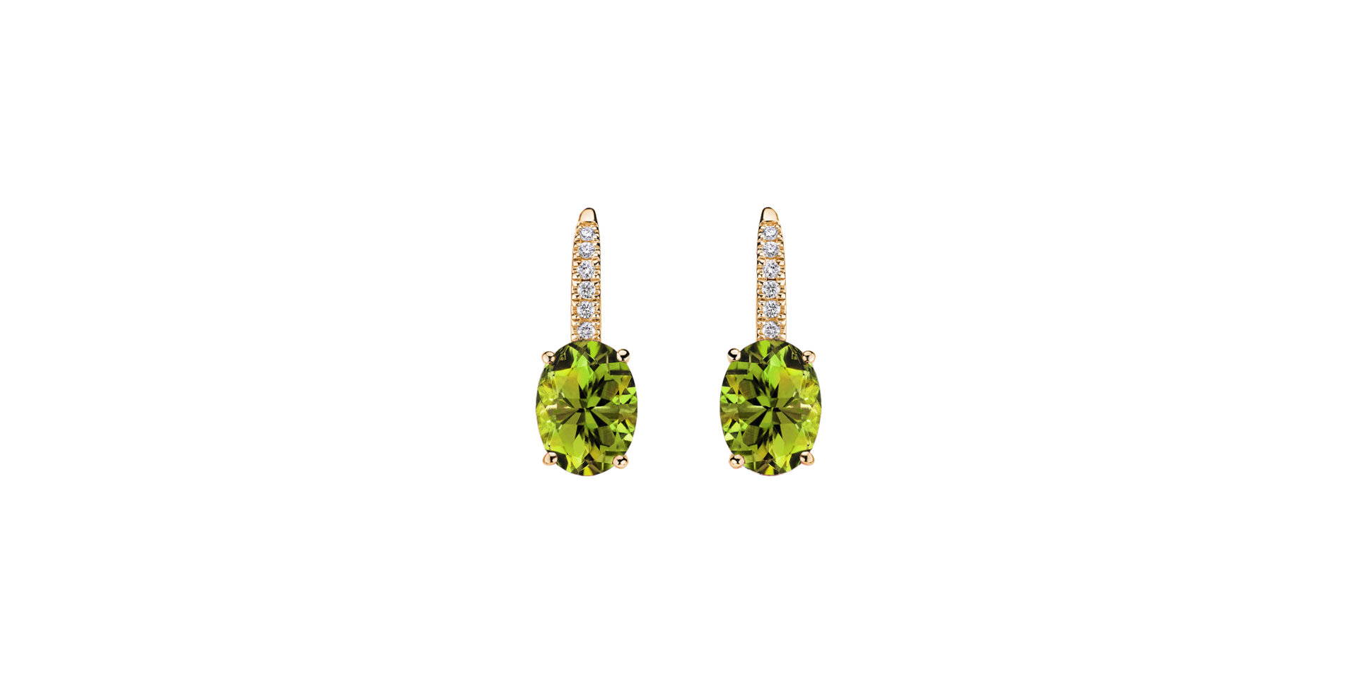 Diamond earrings with Peridot Niké Elegance