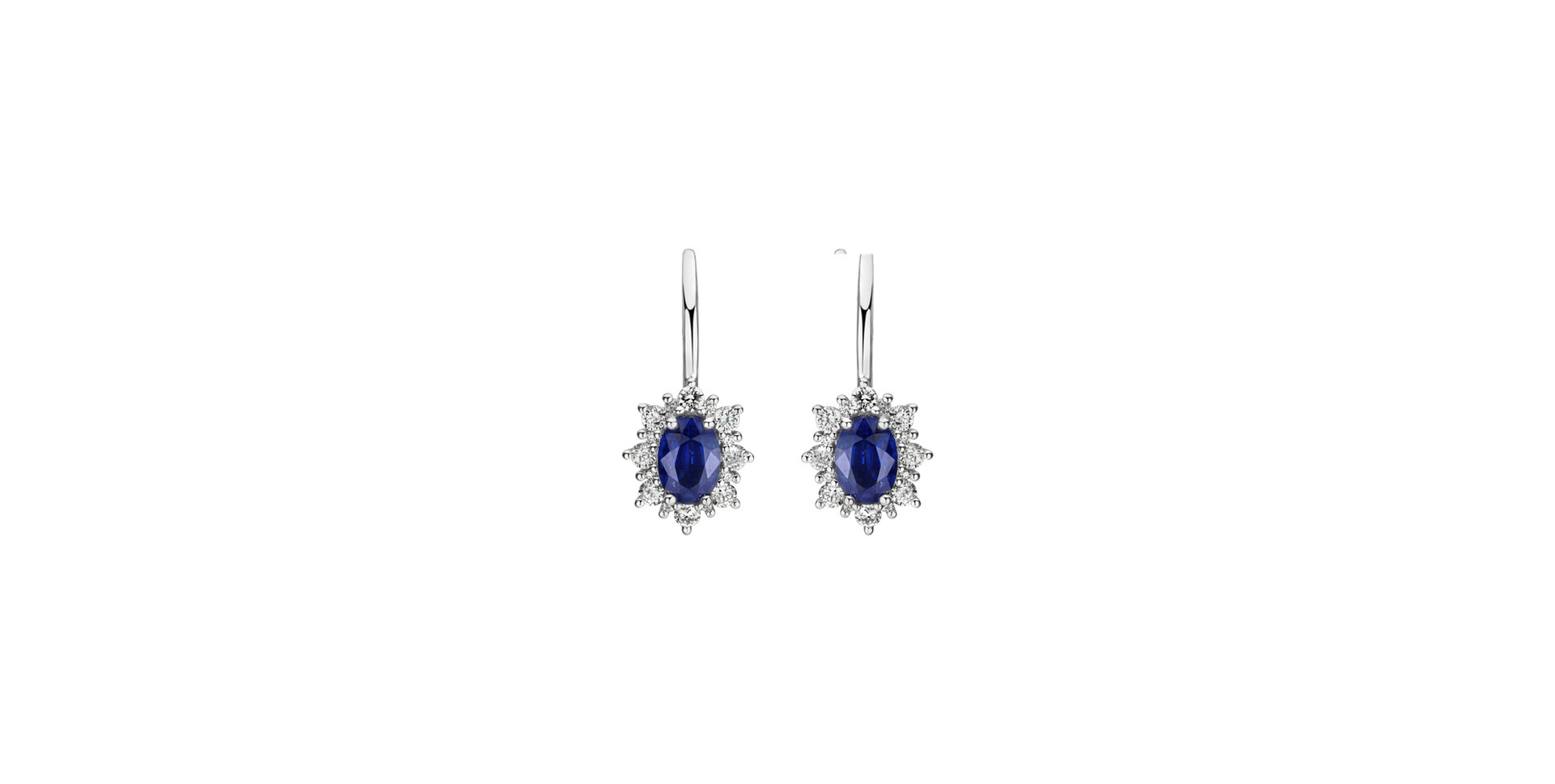 Diamond earrings with Sapphire Royal Aurora
