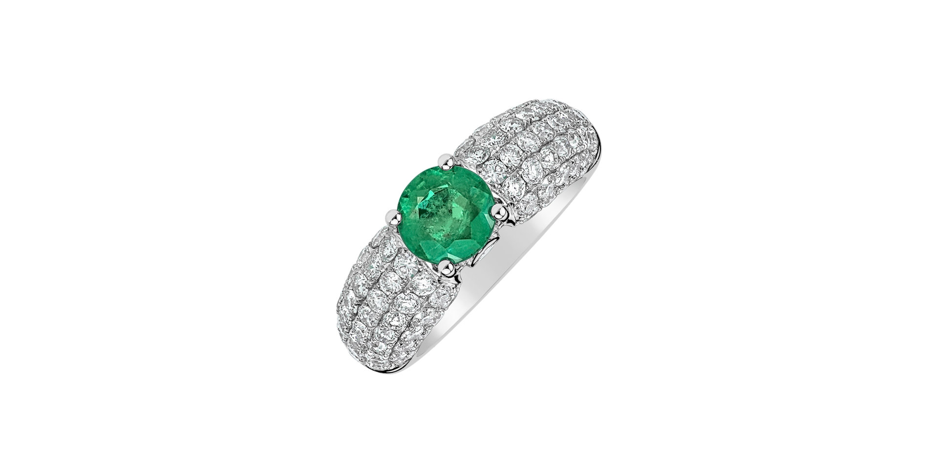 Diamond ring with Emerald Simeona
