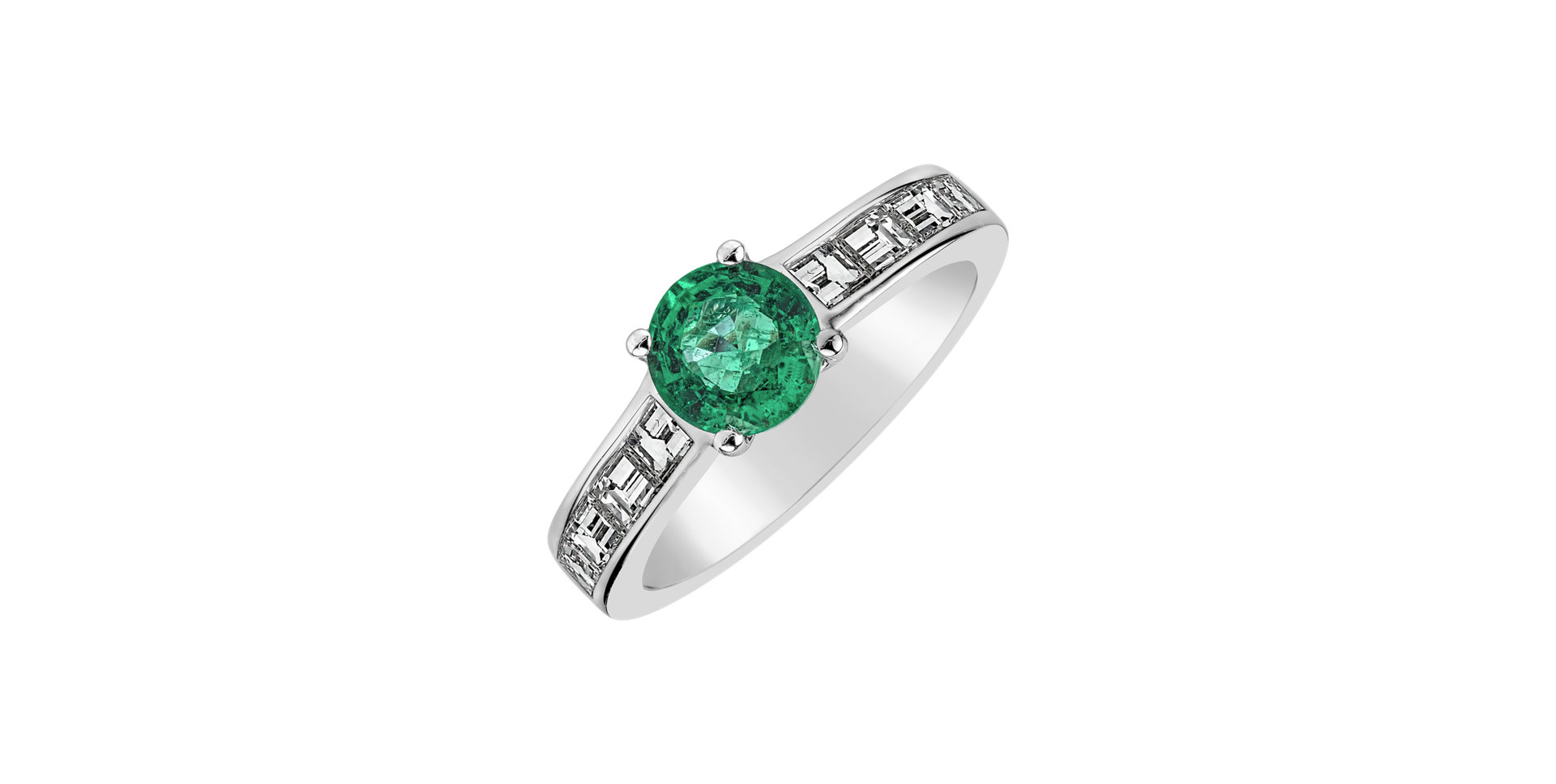 Diamond ring with Emerald Venetia