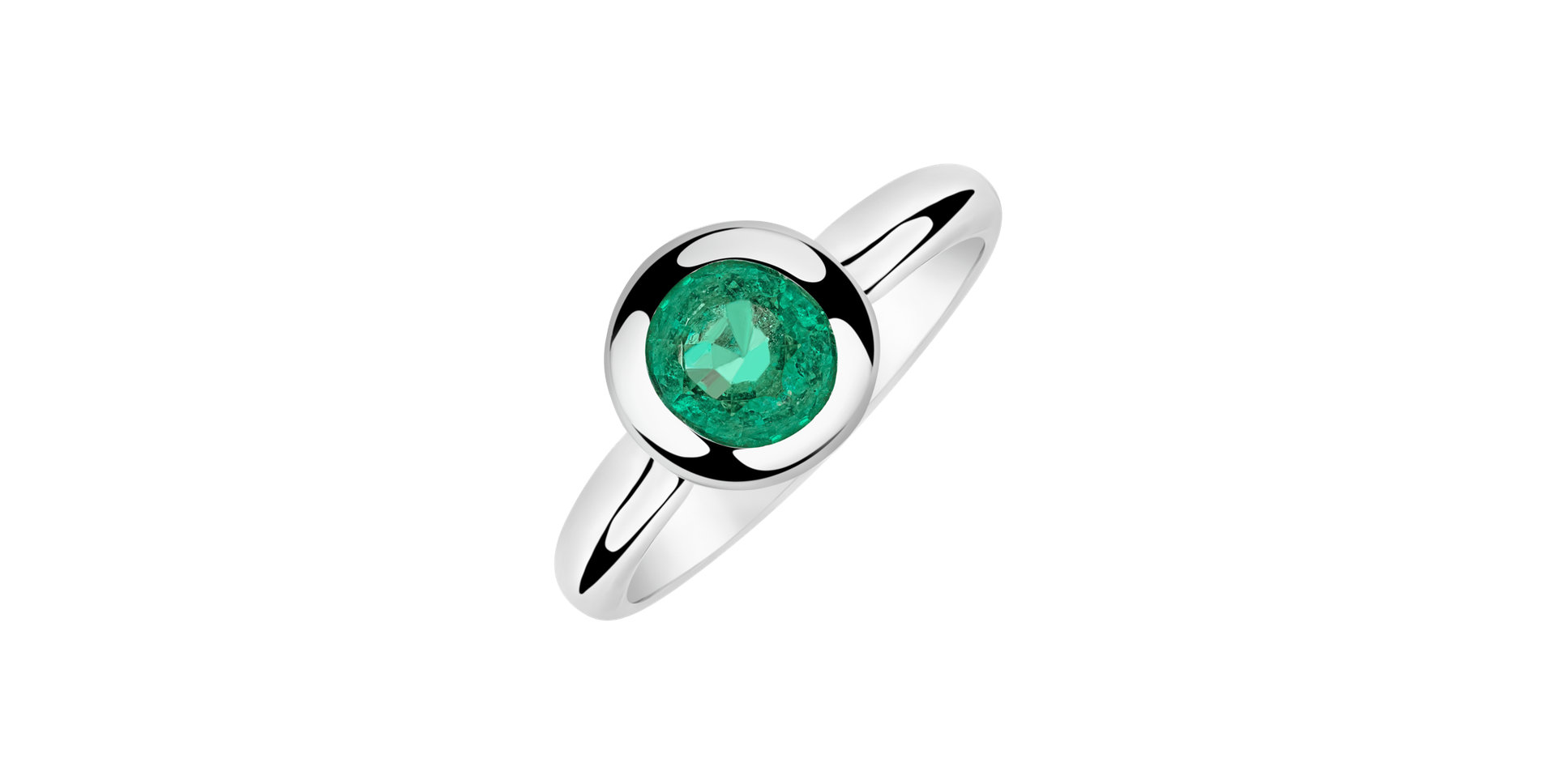 Diamond ring with Emerald Wally