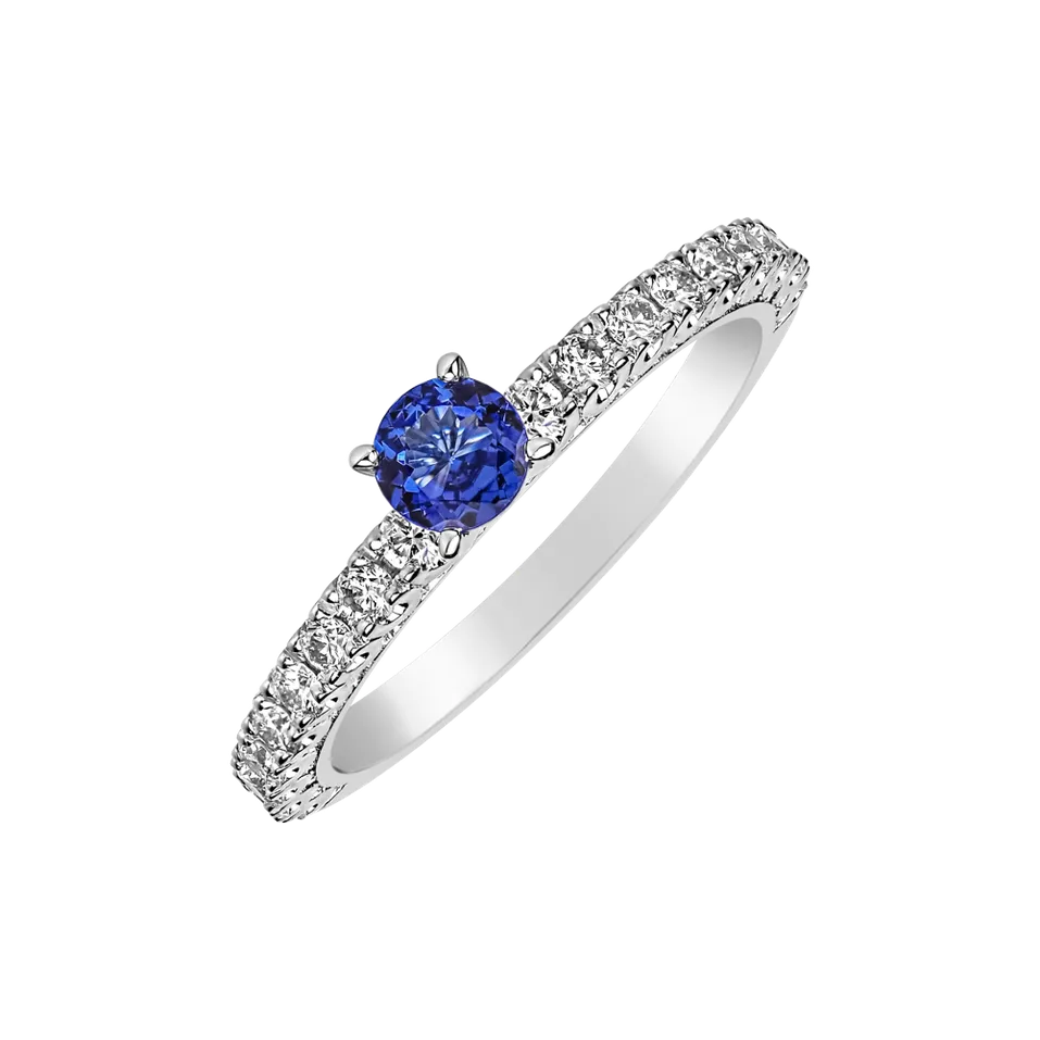 Diamond ring with Tanzanite Fabien