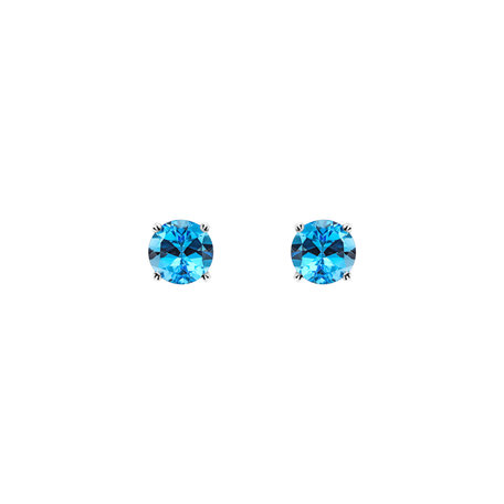 Earrings with Topaz Orbs