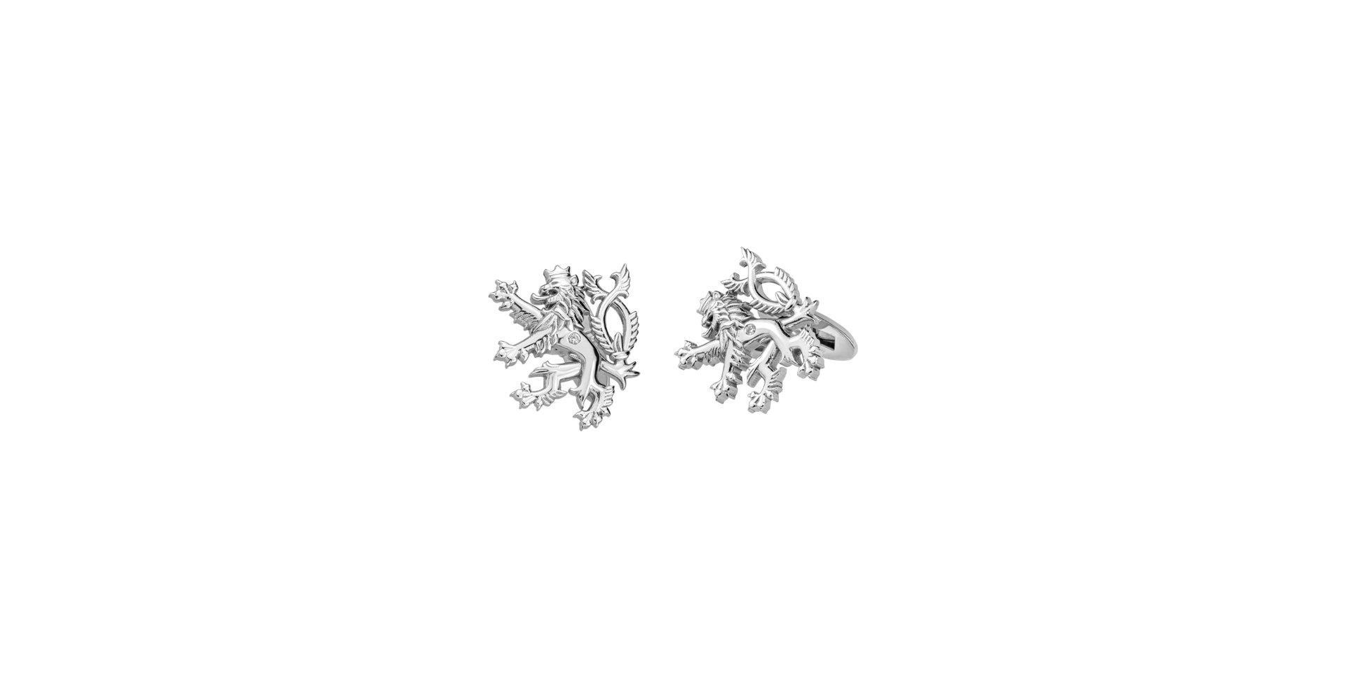 Diamond cufflinks Heraldic Lions