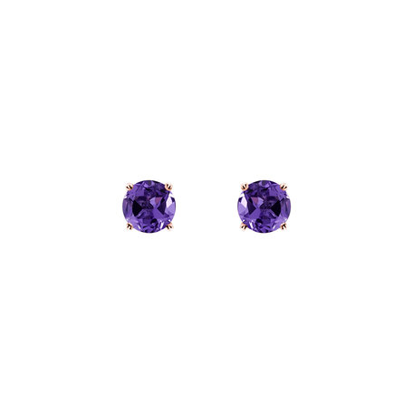 Earrings with Amethyst Orbs
