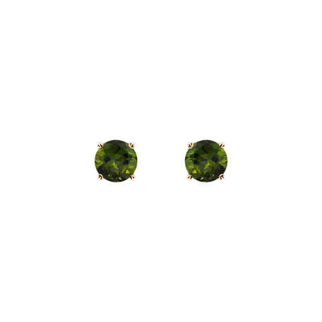 Earrings with Tourmaline Orbs