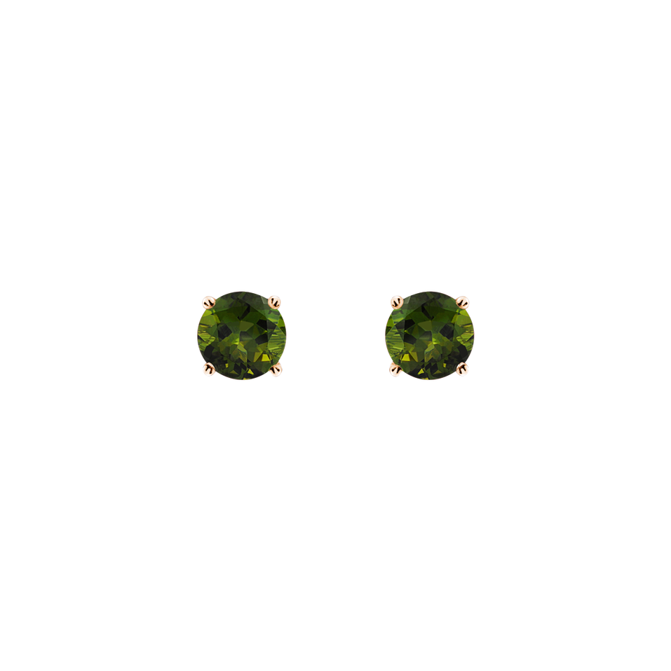 Earrings with Tourmaline Orbs