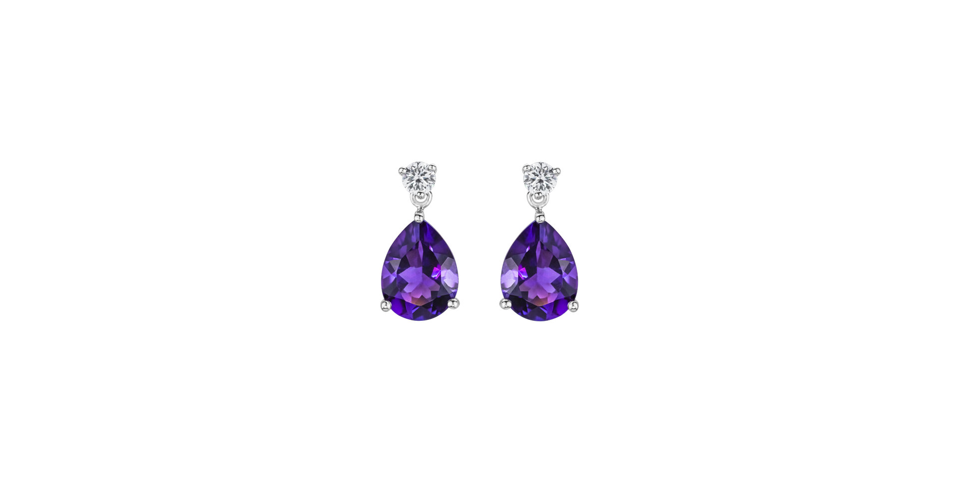 Diamond earrings with Amethyst Galatea