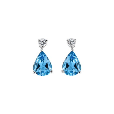 Diamond earrings with Topaz Galatea