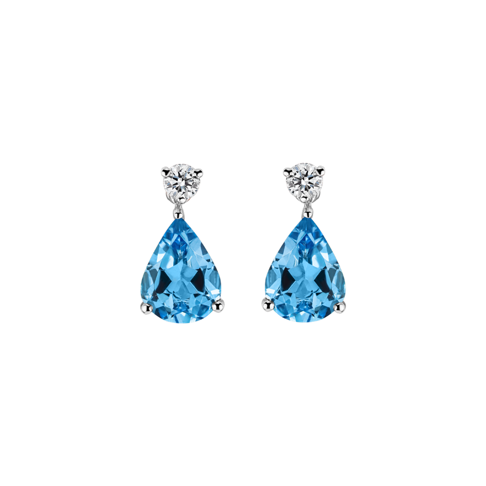Diamond earrings with Topaz Galatea