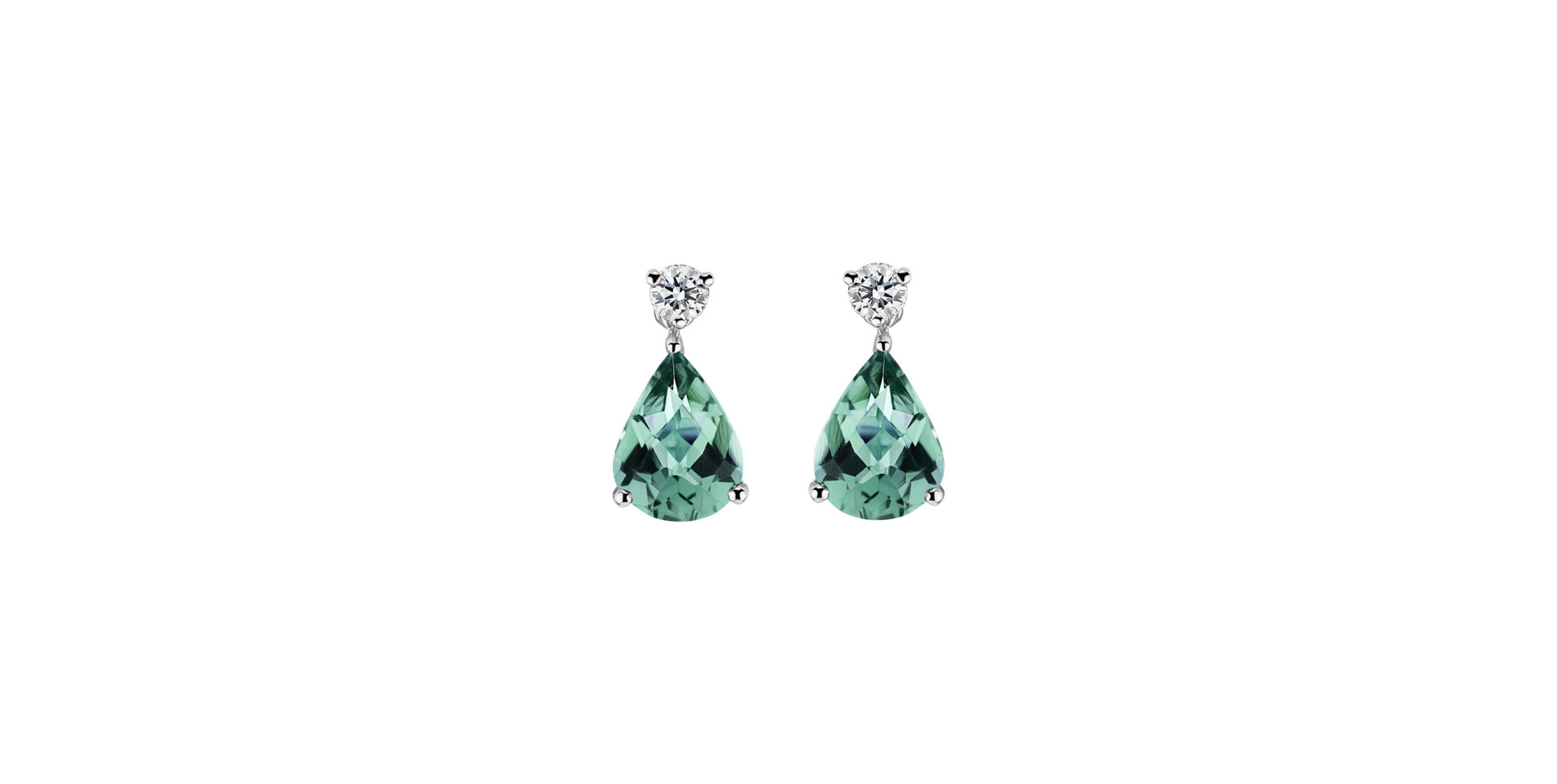 Diamond earrings with Tourmaline Galatea