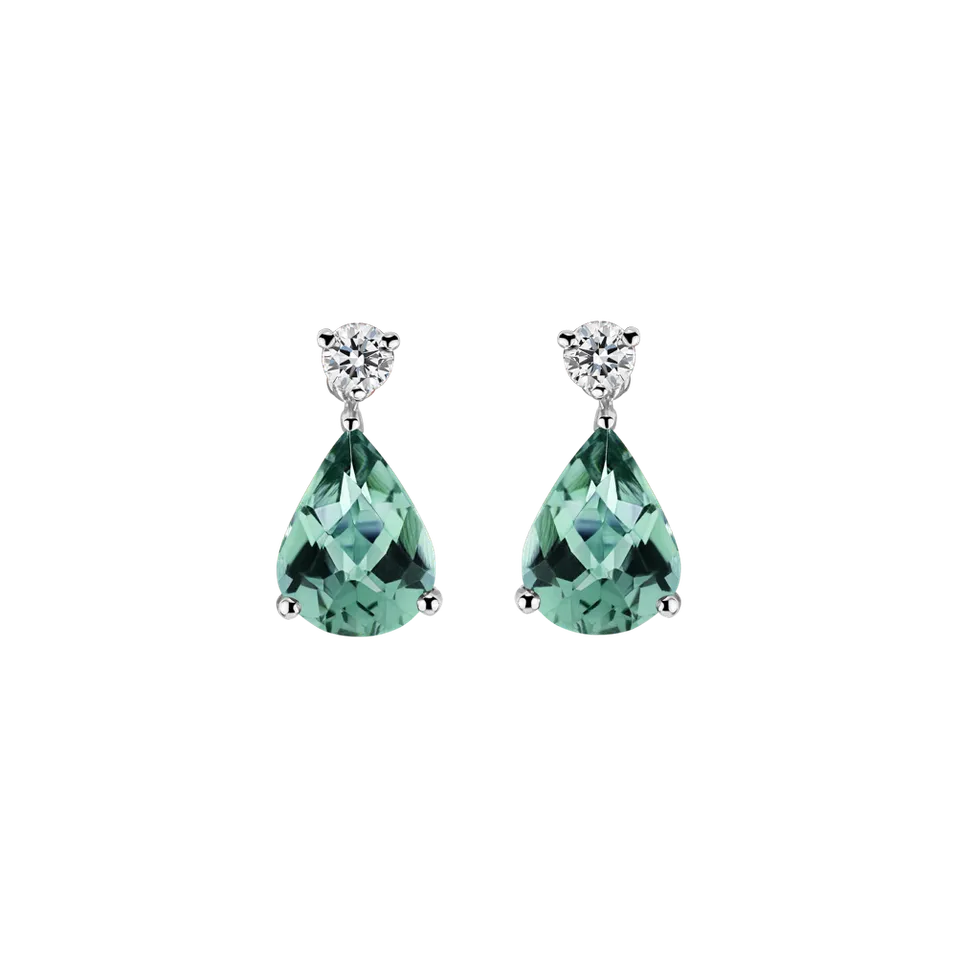 Diamond earrings with Tourmaline Galatea
