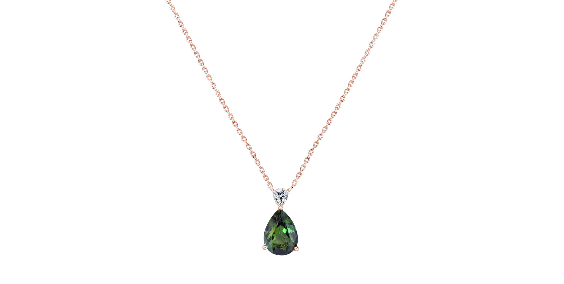 Diamond necklace with Tourmaline Galatea