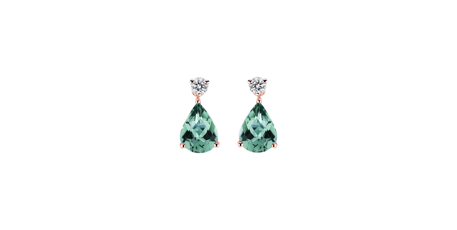 Diamond earrings with Tourmaline Galatea
