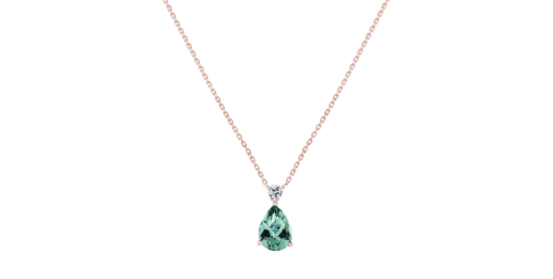 Diamond necklace with Tourmaline Galatea
