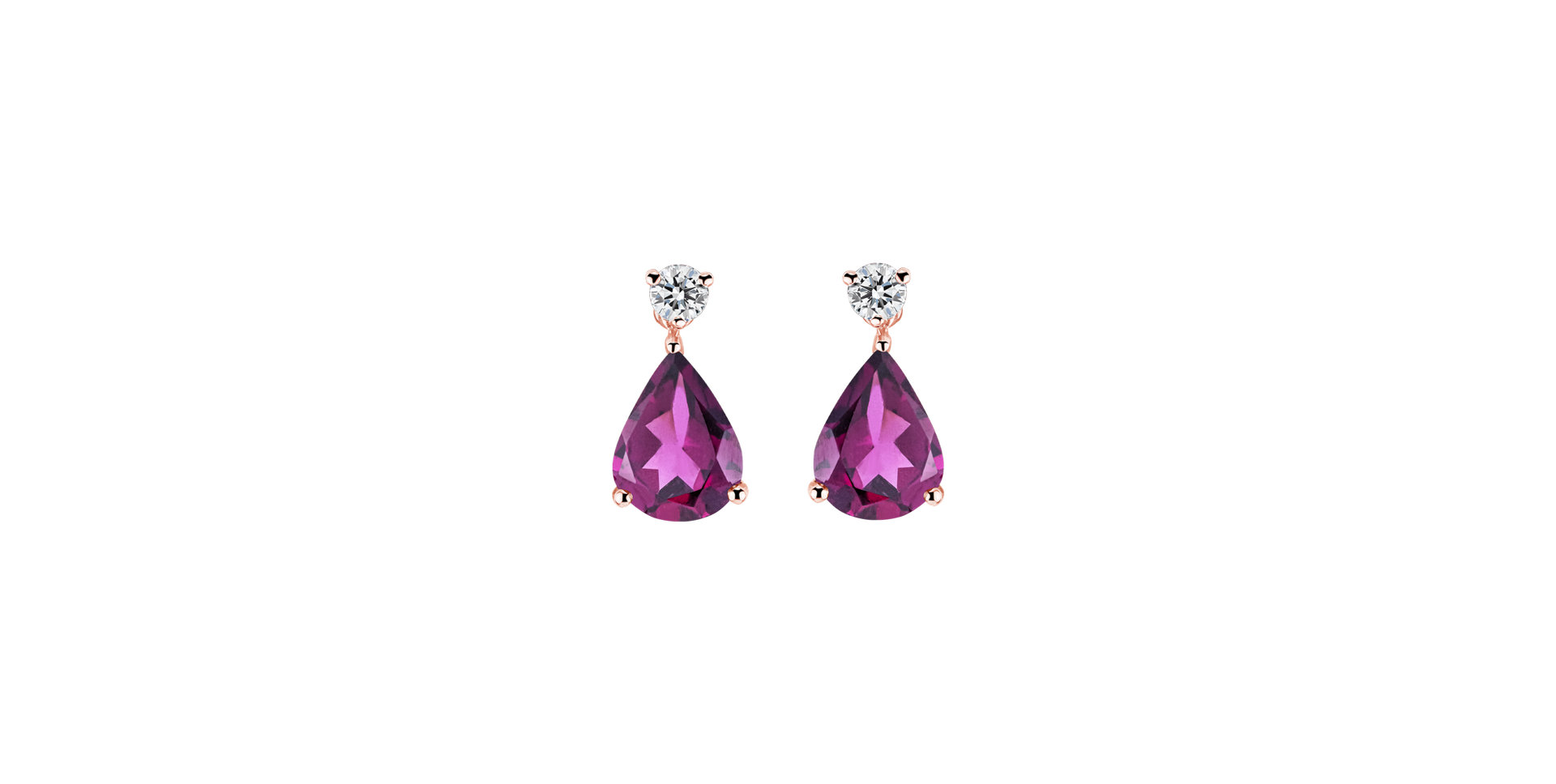 Diamond earrings with Rhodolite Galatea