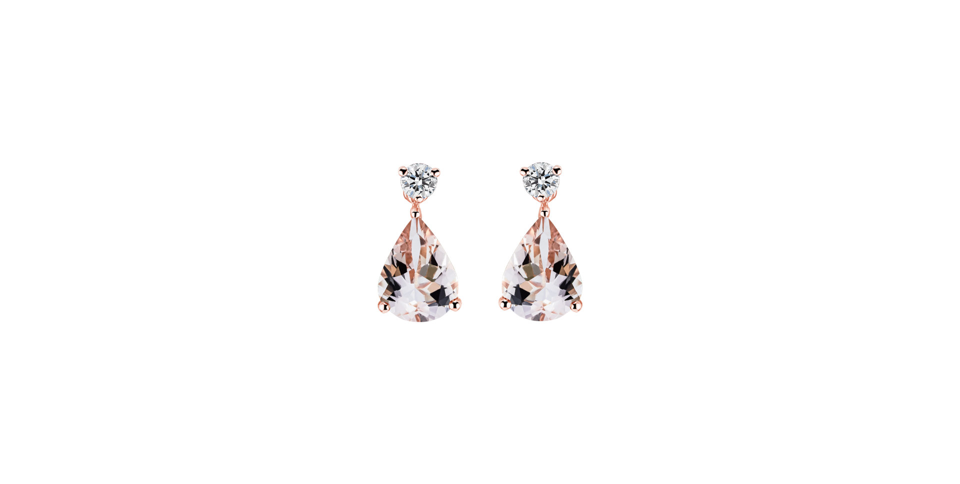 Diamond earrings with Morganite Galatea
