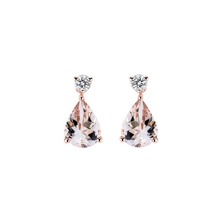 Diamond earrings with Morganite Galatea