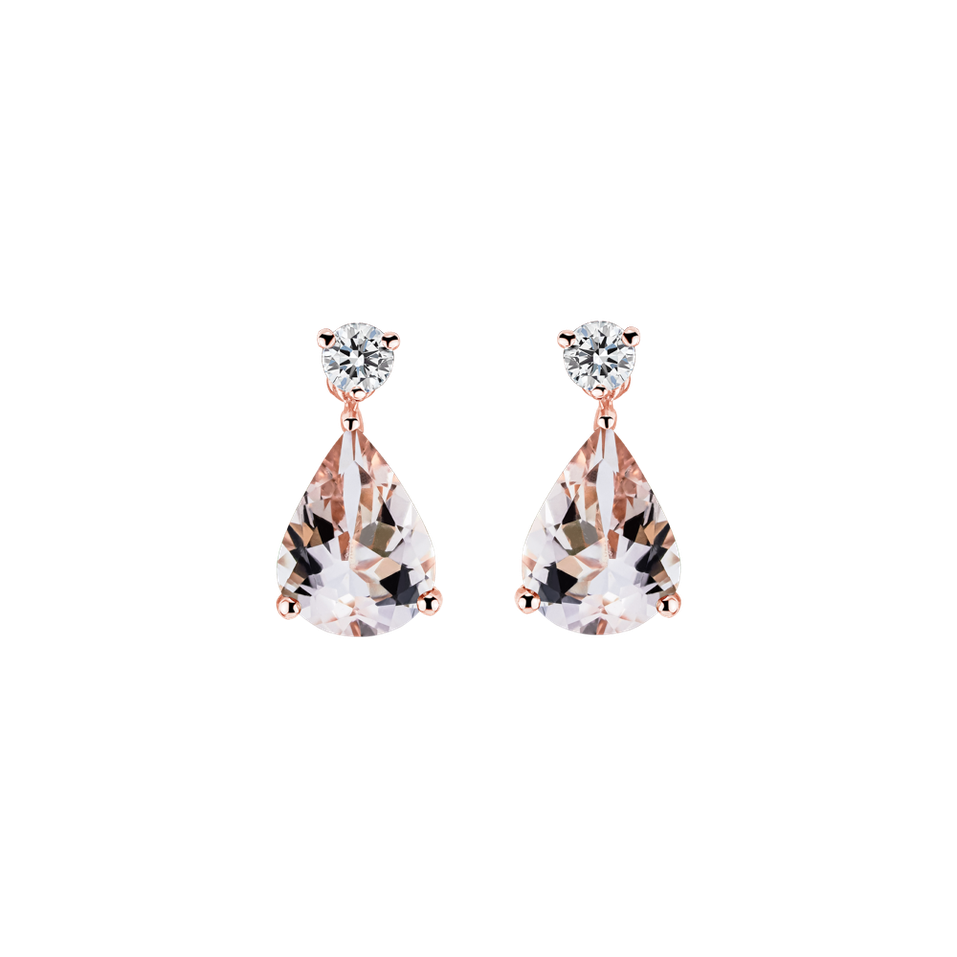 Diamond earrings with Morganite Galatea
