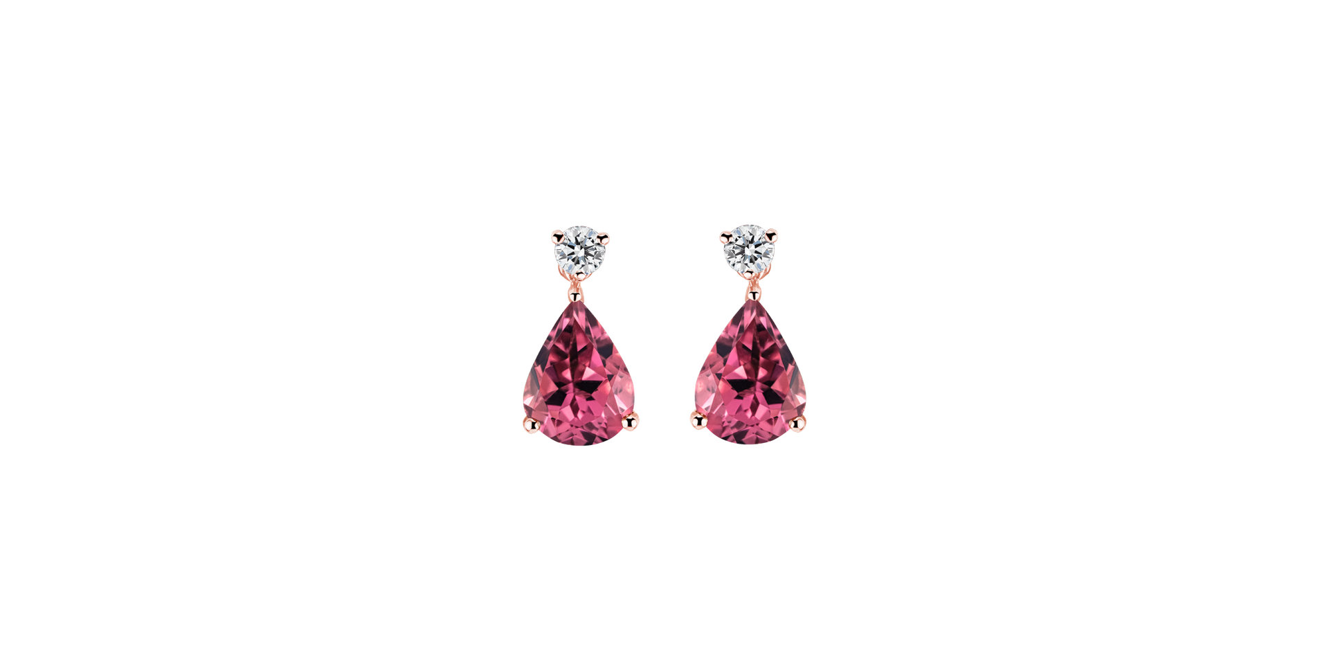 Diamond earrings with Tourmaline Galatea