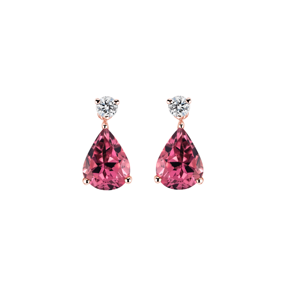 Diamond earrings with Tourmaline Galatea