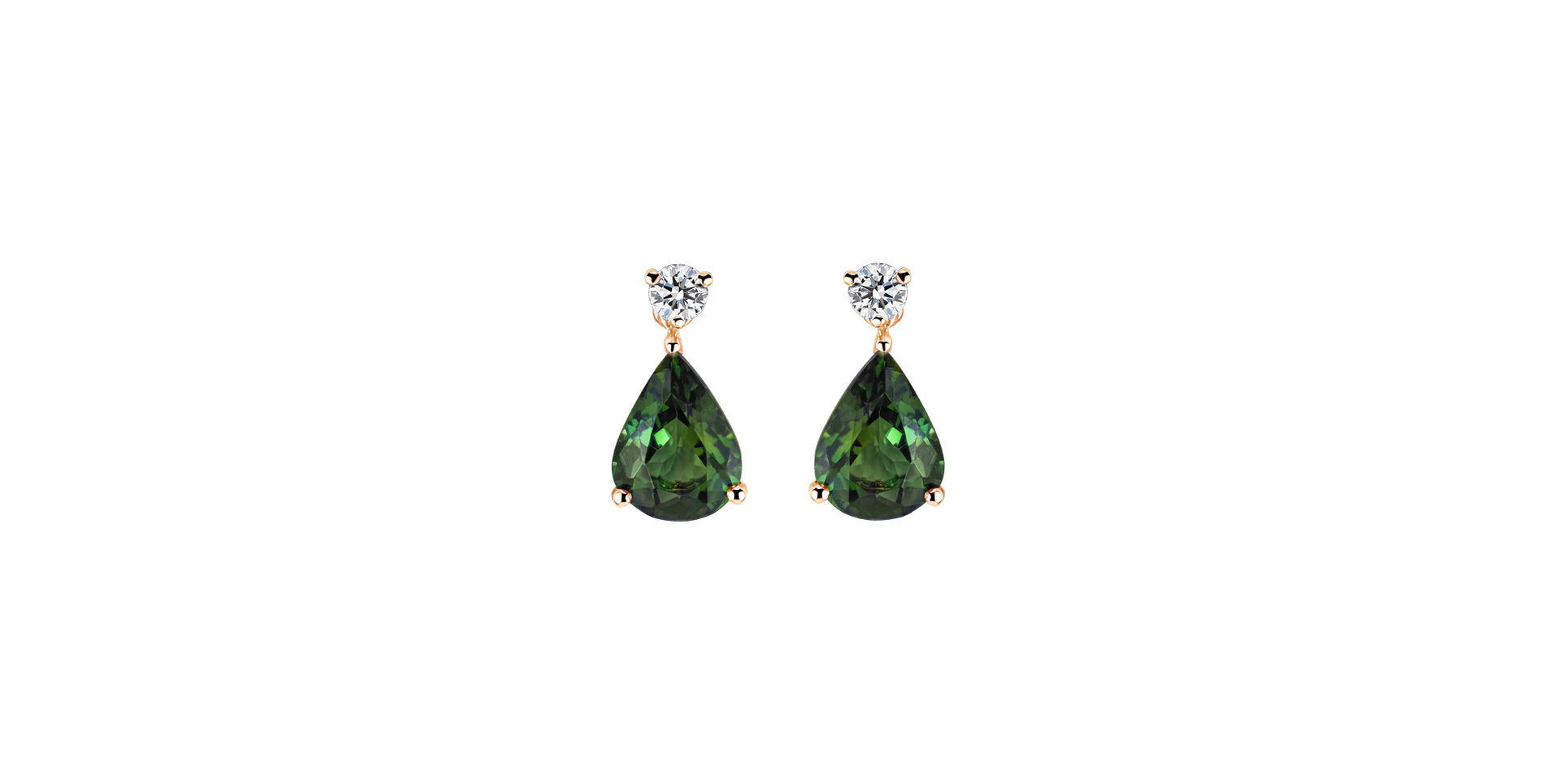Diamond earrings with Tourmaline Galatea