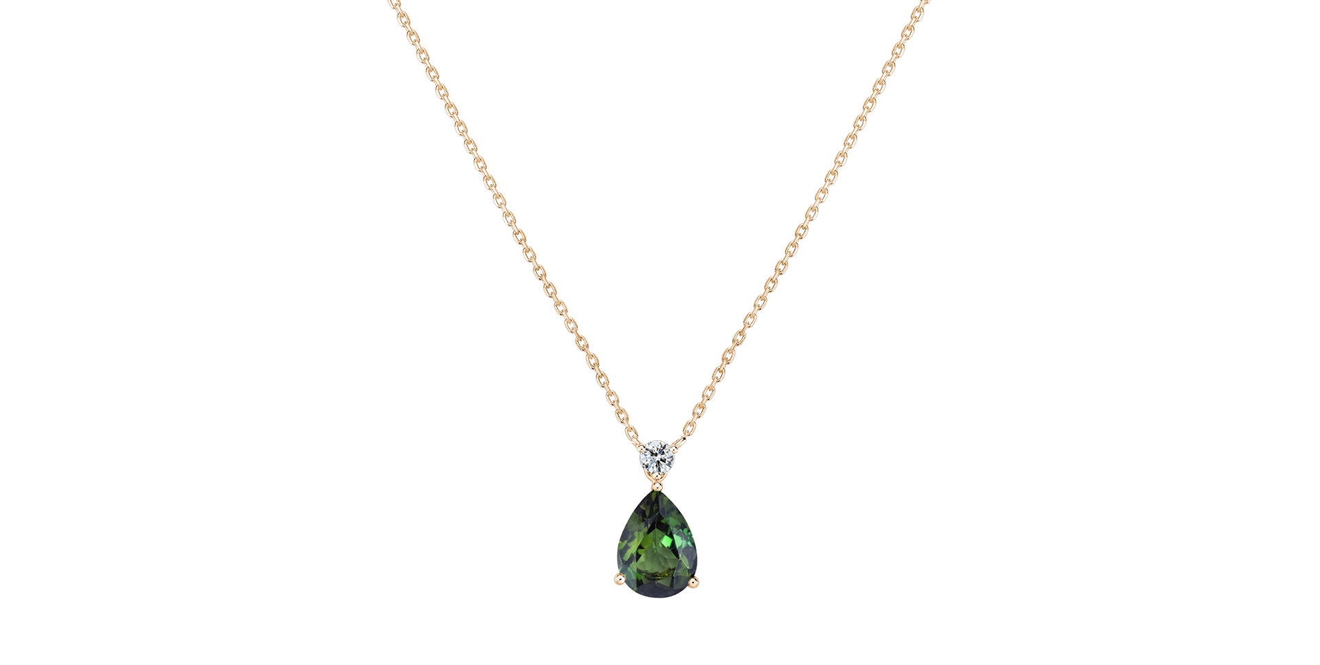Diamond necklace with Tourmaline Galatea